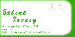 balint kovesy business card